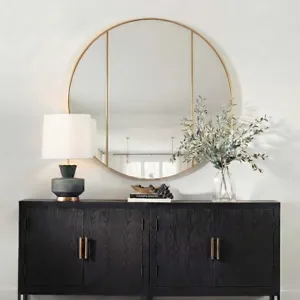 Amram Antique Brass Round Mirror