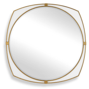 Estella White Round Mirror