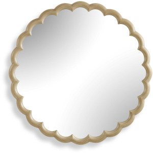 Cerrito Burnished Ivory Round Mirror