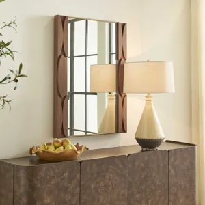 Macario Mid-Century Wood Mirror