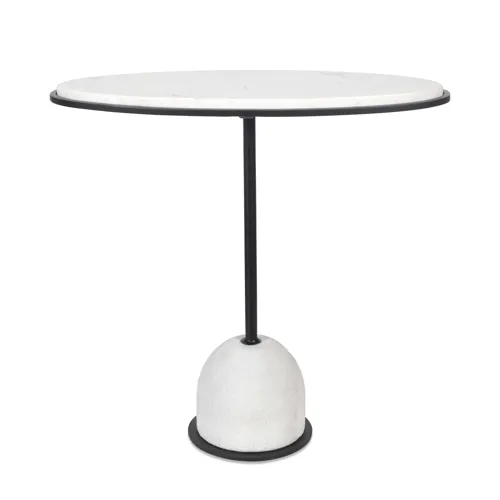 Morro White Marble Side Table