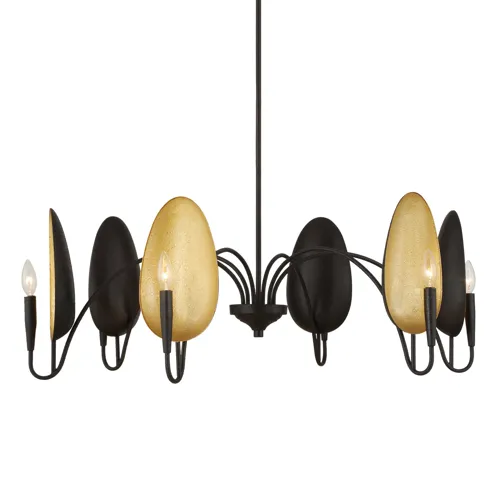 Warwick 6 Light Matte Black Chandelier