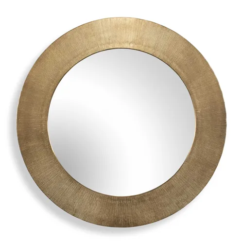 Tano Antique Brass Round Mirror