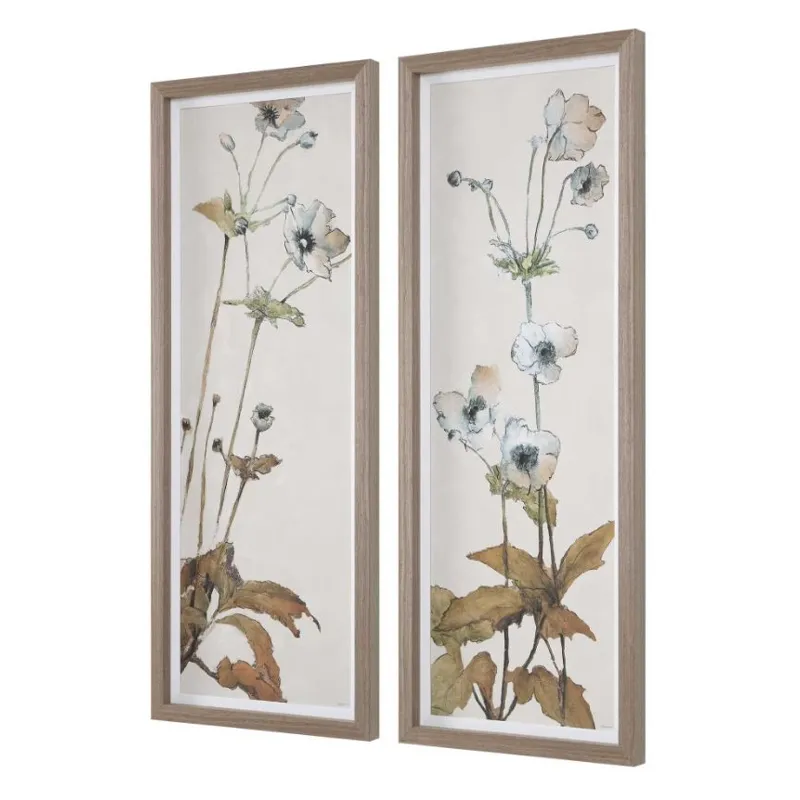 Garden Study Framed Floral Prints, S/2