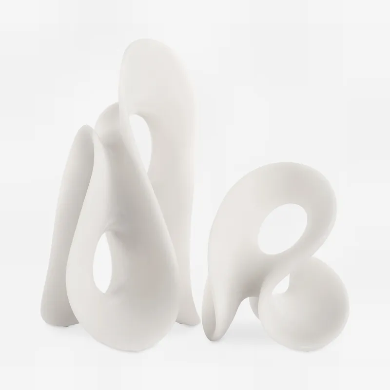 Silent Wave White Sculptures Set/2