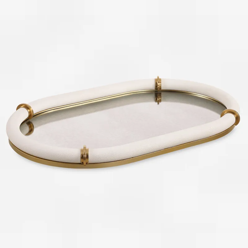 Cyprus Leather Oval Tray