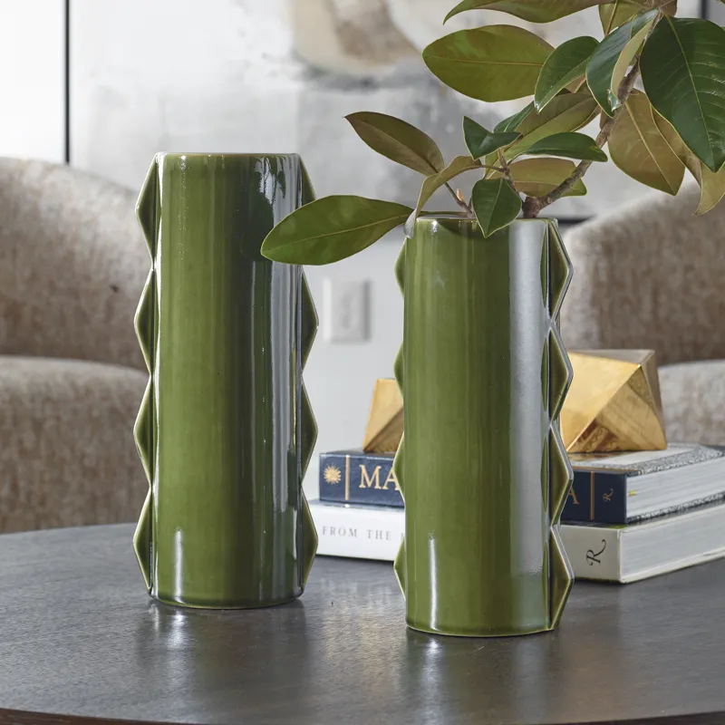 Meander Green Vases, Set/2