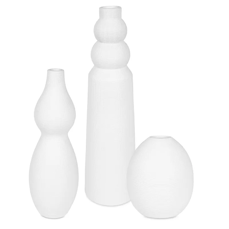Forma White Ceramic Vases, Set/3
