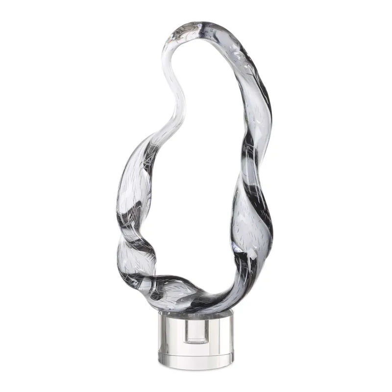 Luminous Twist Glass Sculpture