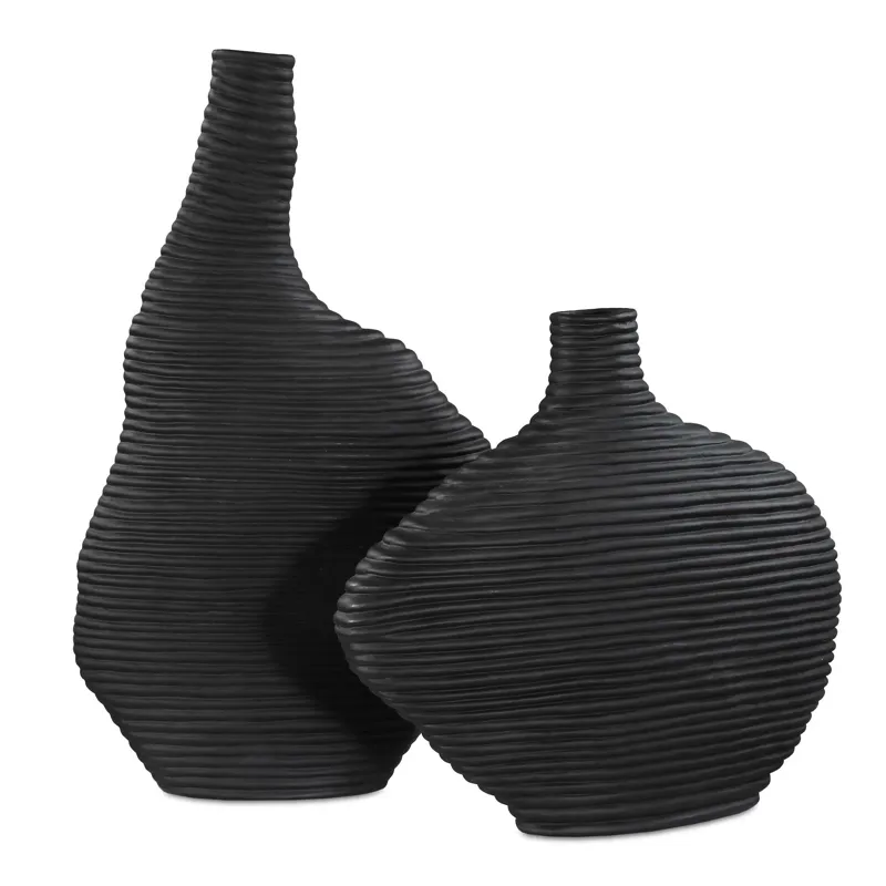 Duostacked Black Vases Set/2