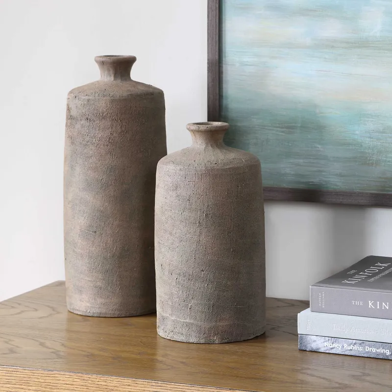 Terrene Clay Vases, S/2
