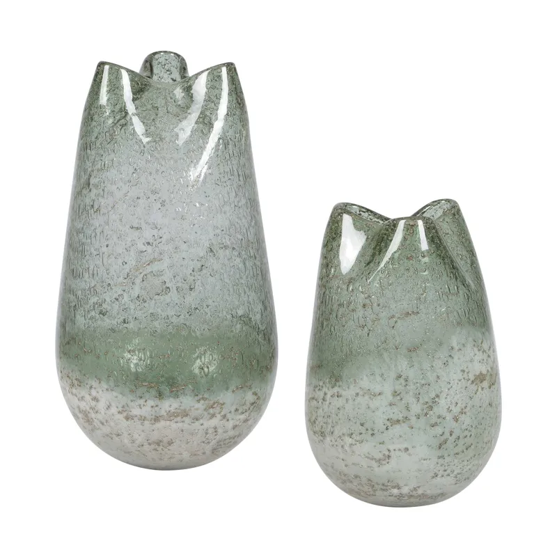 Chianti Seeded Glass Vases Set/2