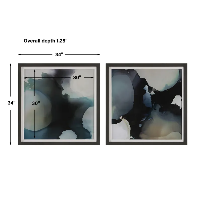 Telescopic Abstract Framed Prints, Set/2