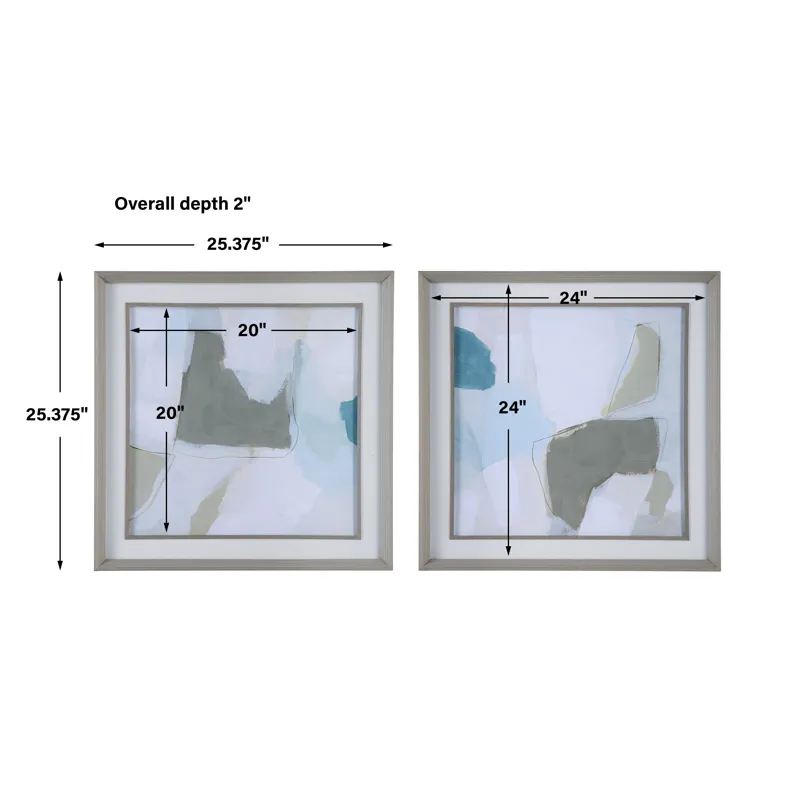 Mist Shapes Framed Prints, Set/2