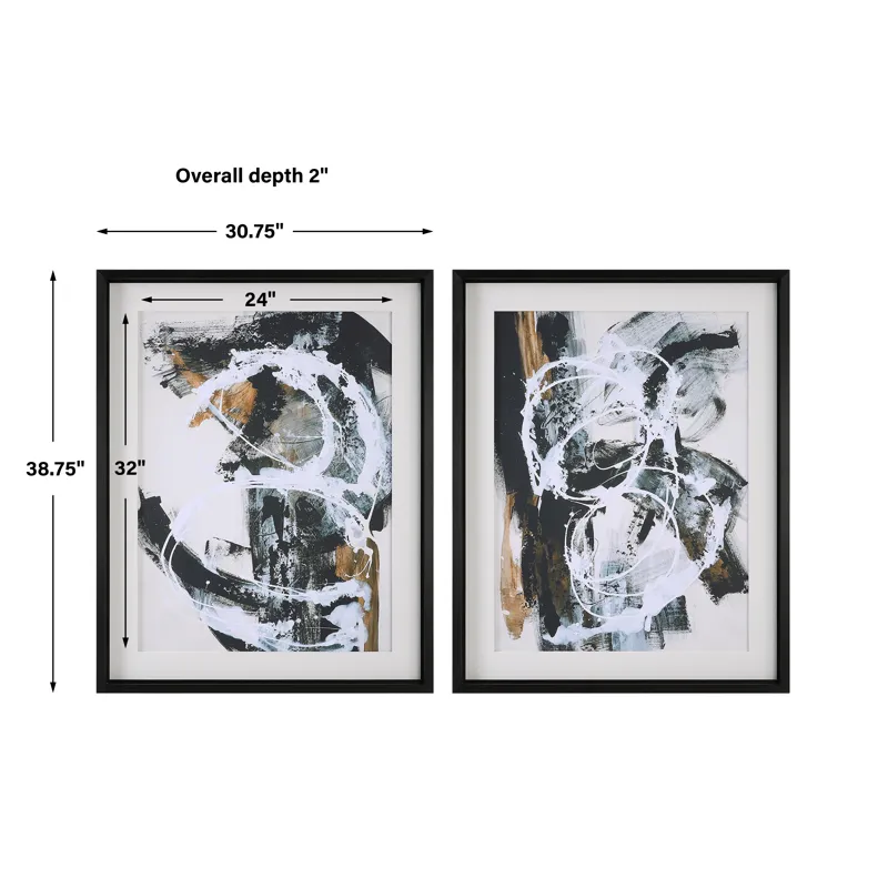 Winterland Abstract Prints, Set/2