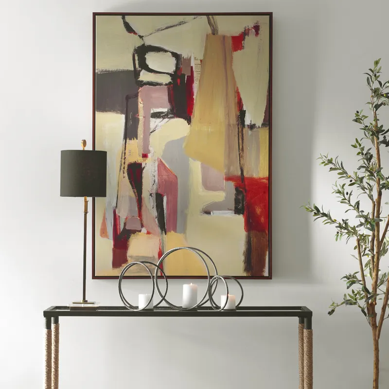 Peaches Framed Canvas Abstract Art