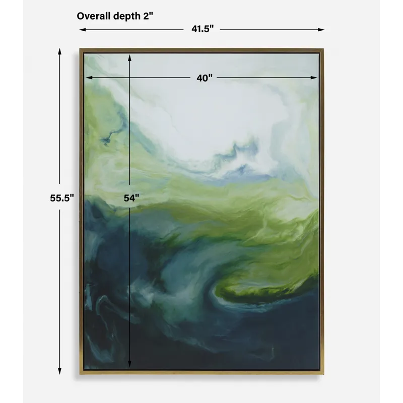 Serene Green Framed Abstract Art