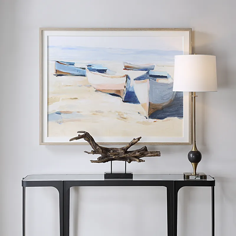 Beached Boats Framed Print