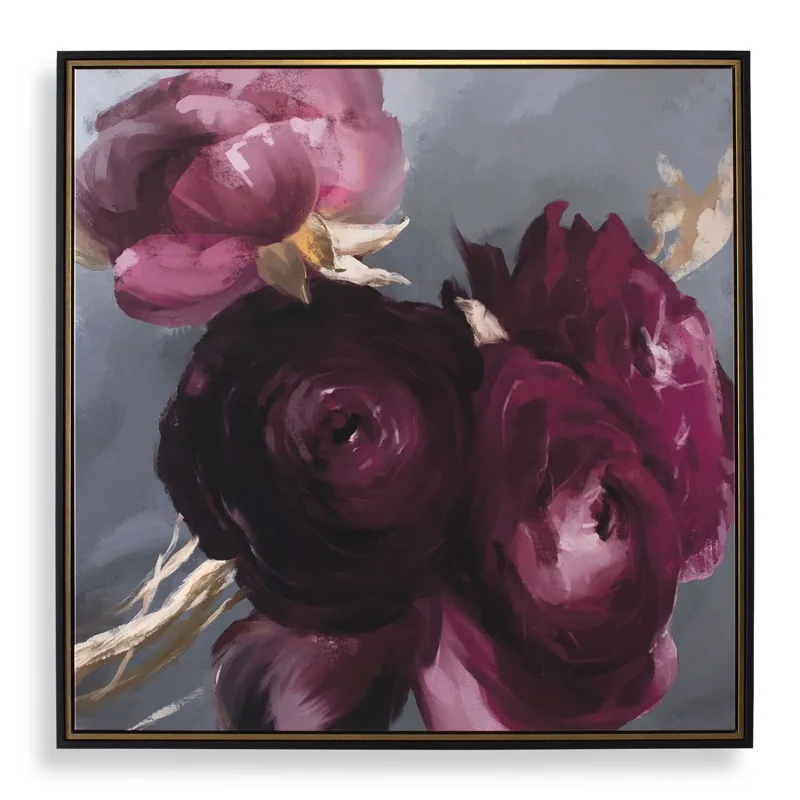 Plum Ranculus Framed Floral Art