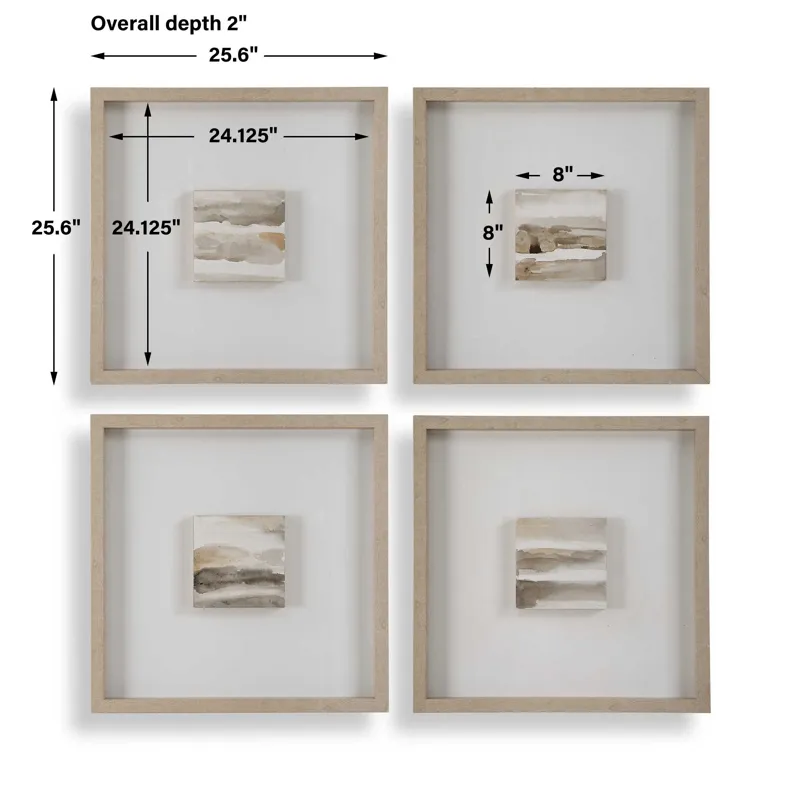 Studying Sepia Hand Painted Canvases Set/4