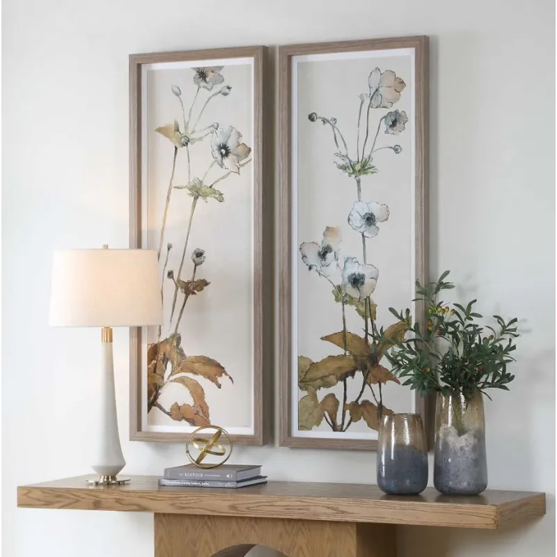 Garden Study Framed Floral Prints, S/2