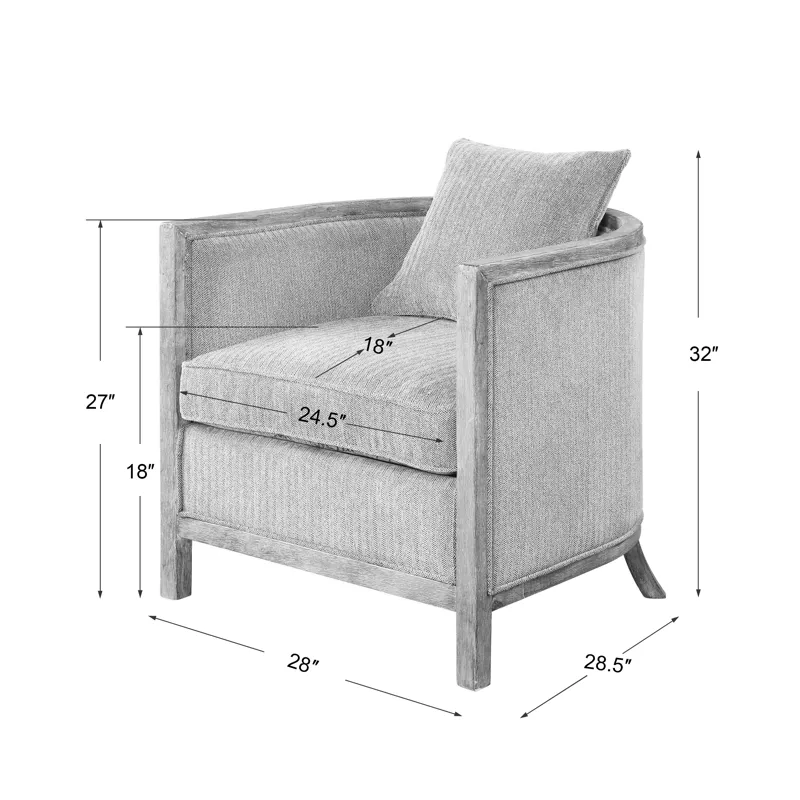 Viaggio Gray Chenille Accent Chair