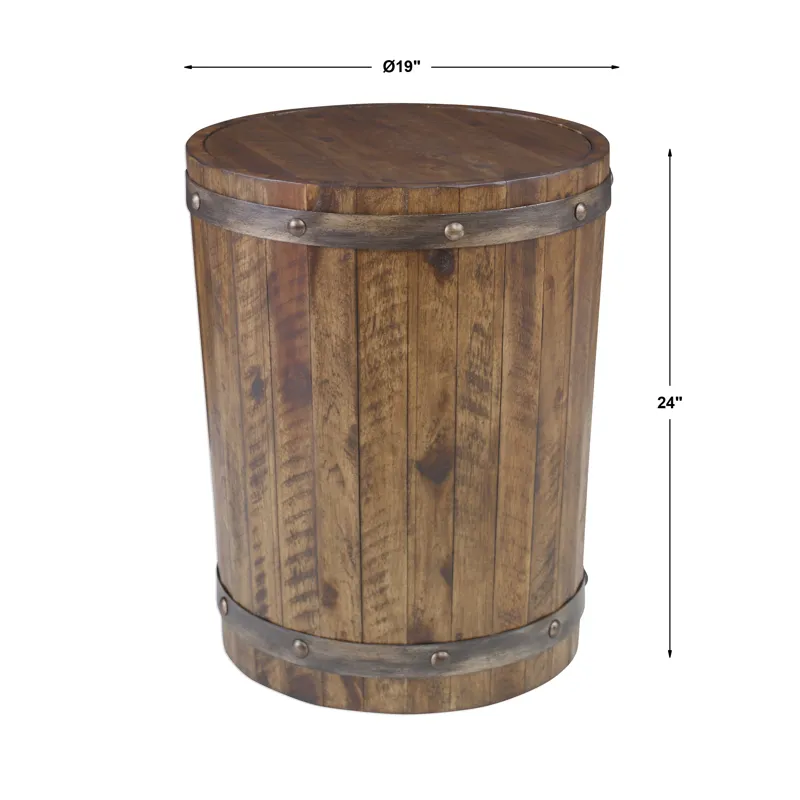 Ceylon Wine Barrel Side Table