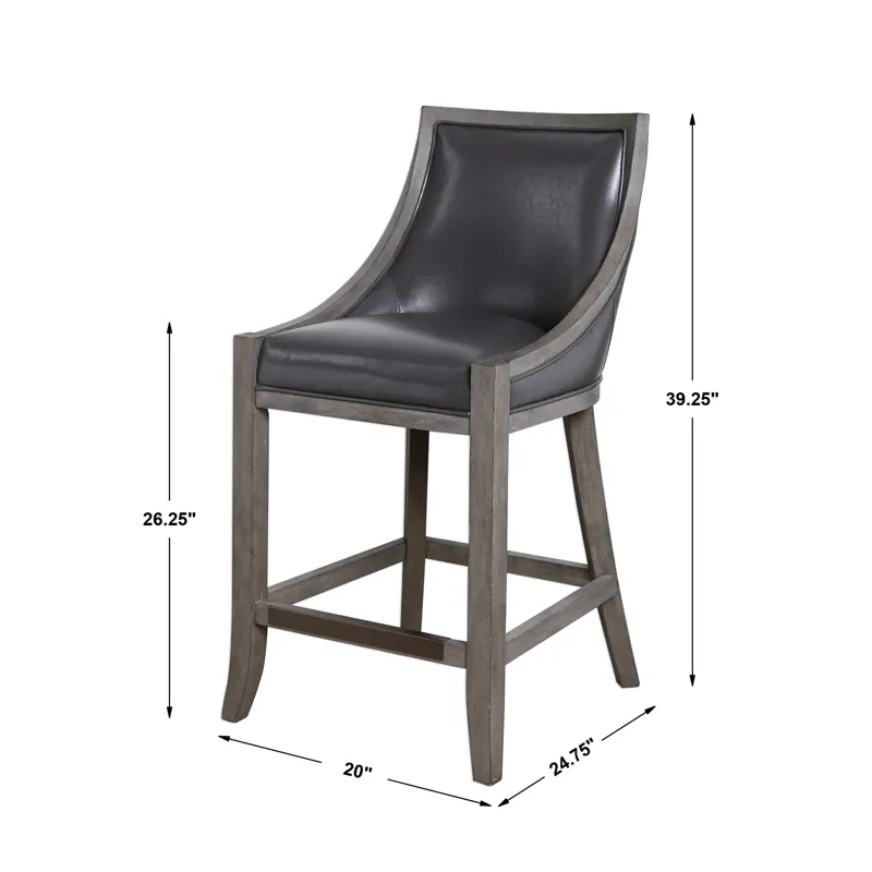 Elowen Leather Counter Stool