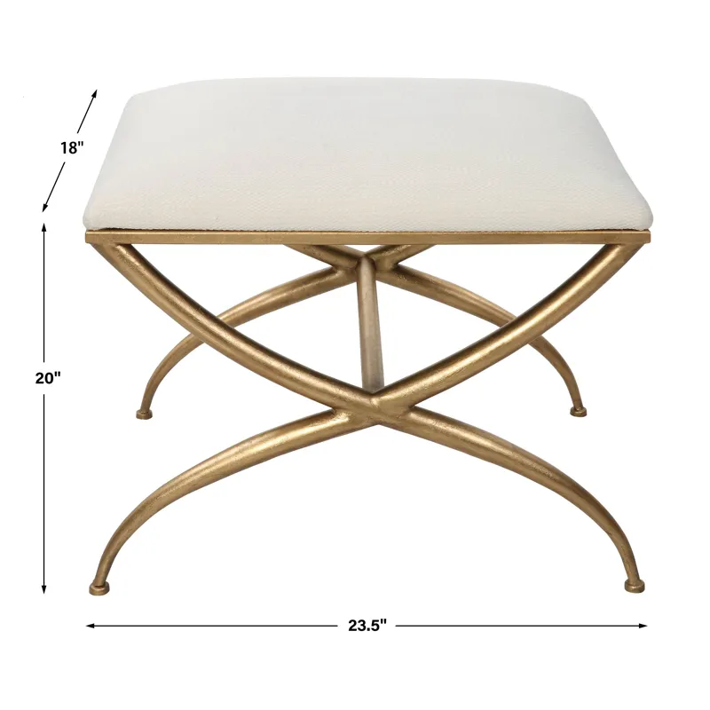 Crossing Small White Bench