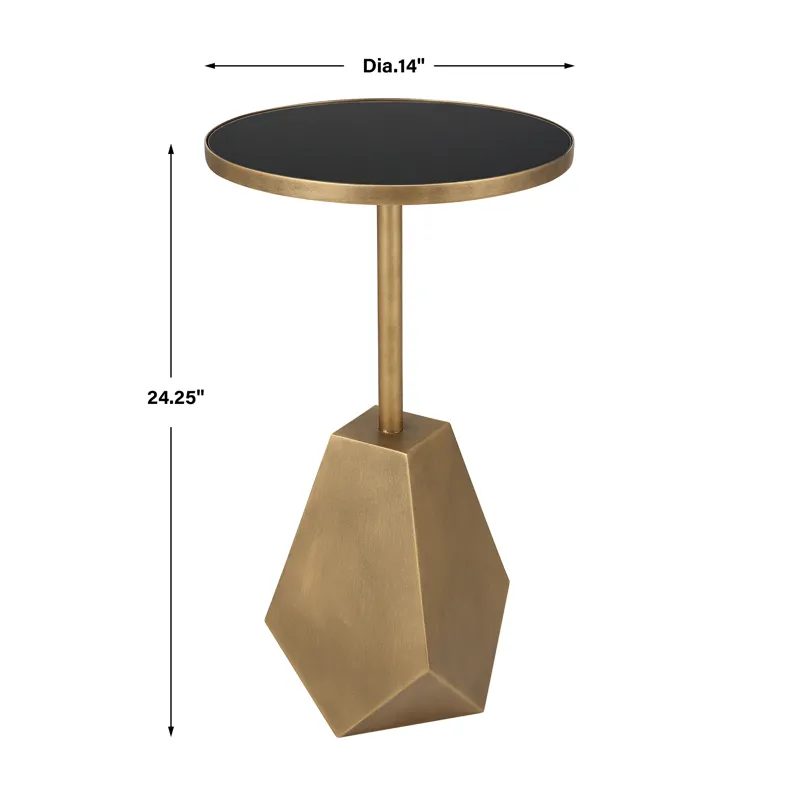 Comet Geometric Bronze Accent Table