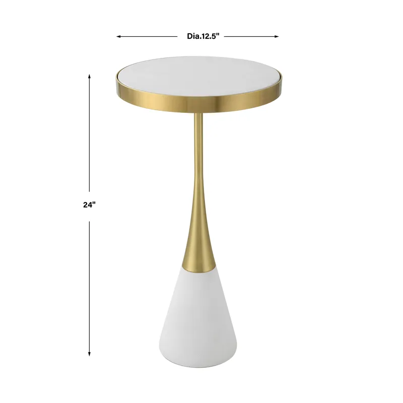Apex White Concrete Accent Table