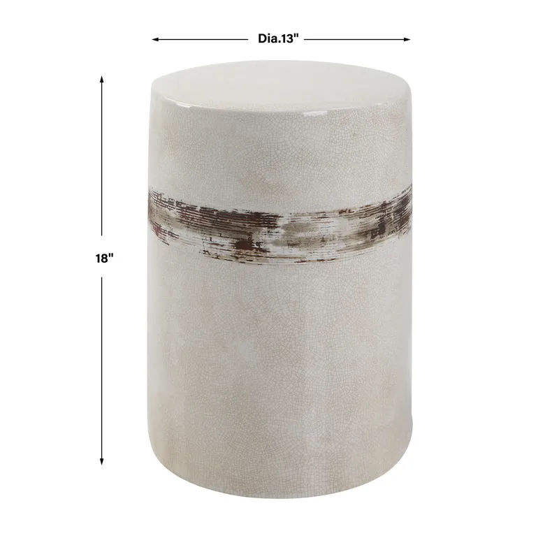 Comanche White Ceramic Garden Stool