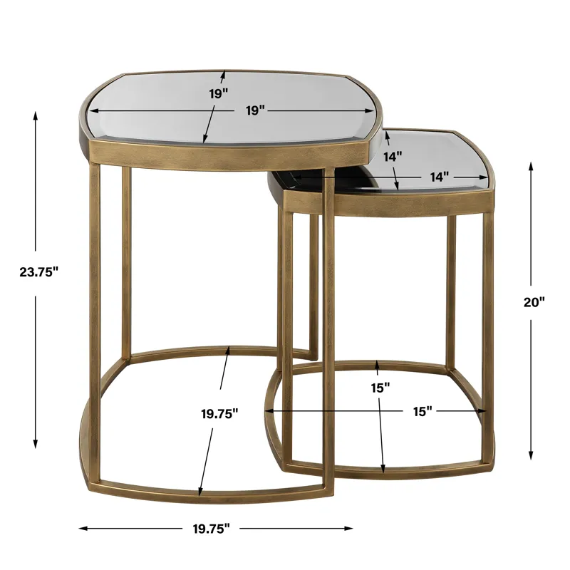 Vista Gold Nesting Tables, Set Of 2