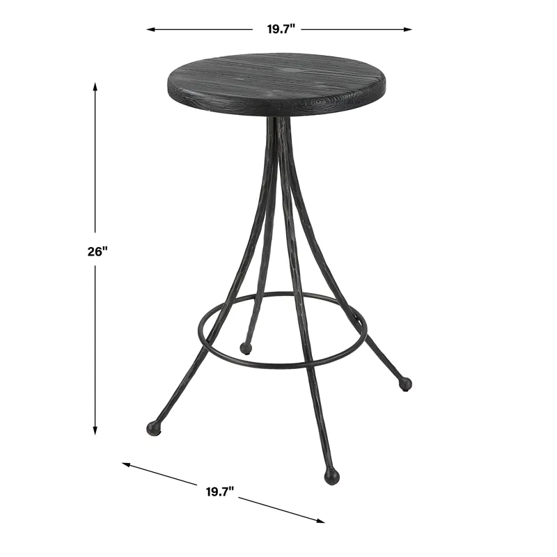 Sona Black Counter Stool