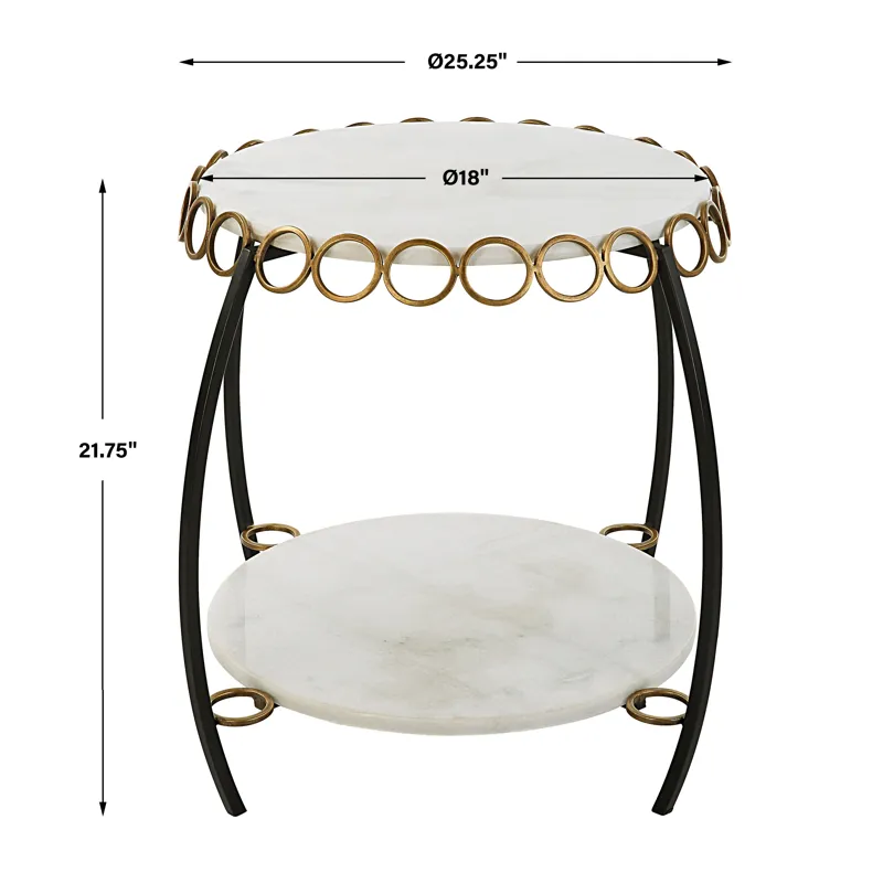 Chainlink White Marble Side Table