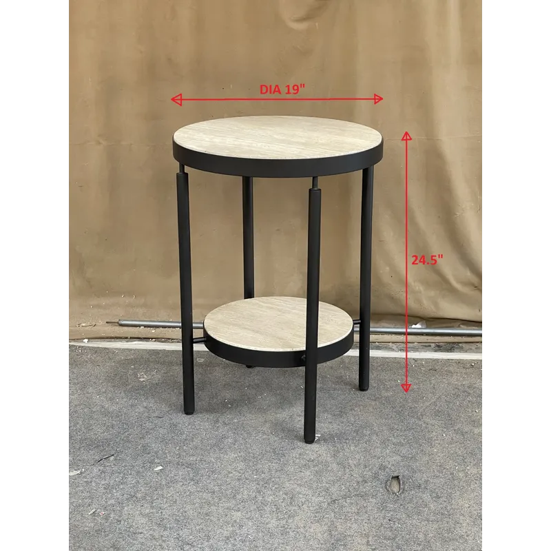 Dauntless Travertine Side Table