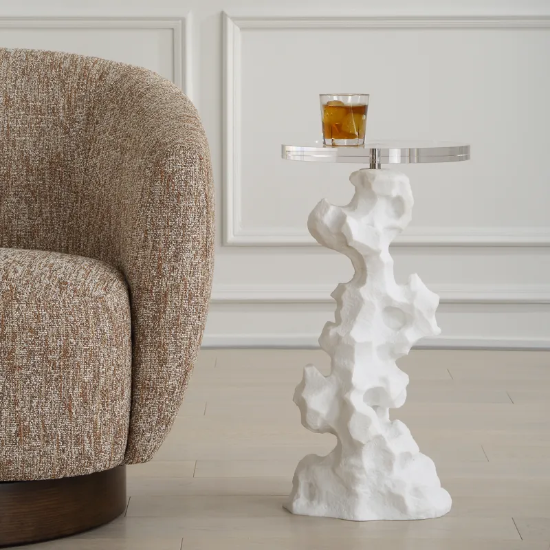 Remnant White Stone Drink Table
