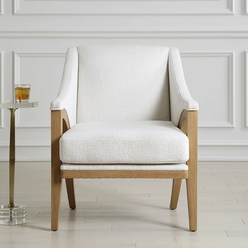 Evolve White Fabric Accent Chair
