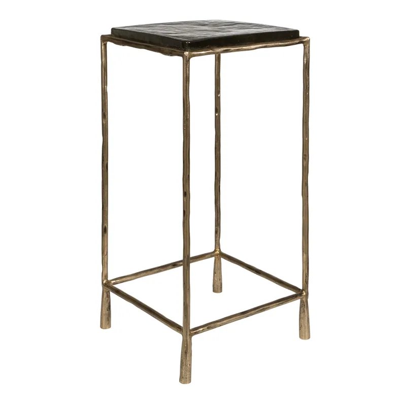 Ovard Antiqued Gold Accent Table