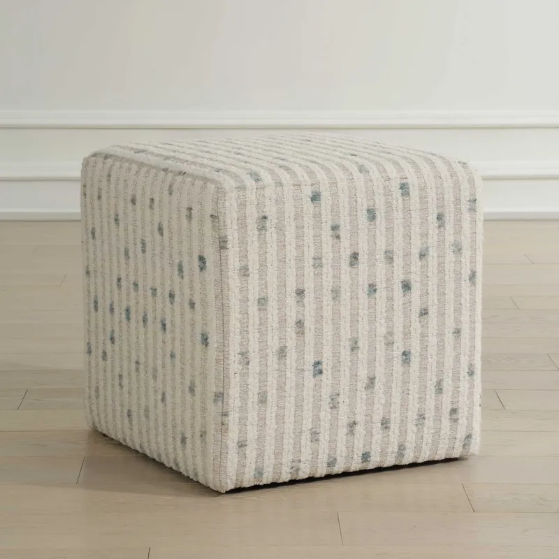 Joie White Chenille Ottoman