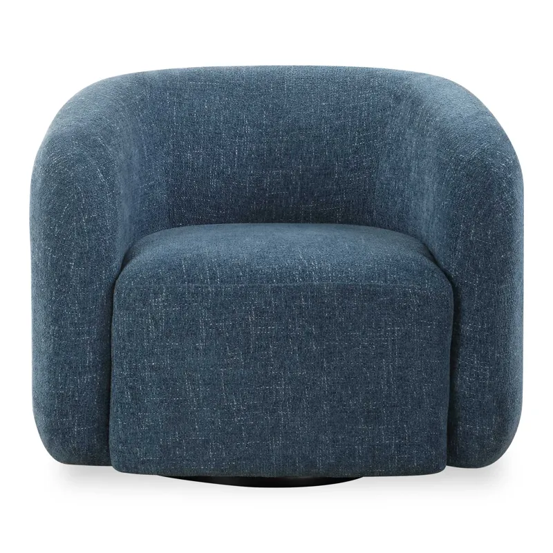 Junie Blue Swivel Barrel Chair