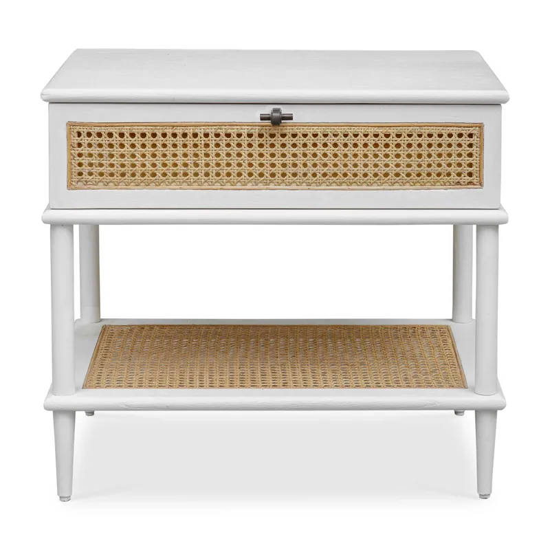 Coast White Rattan Side Table