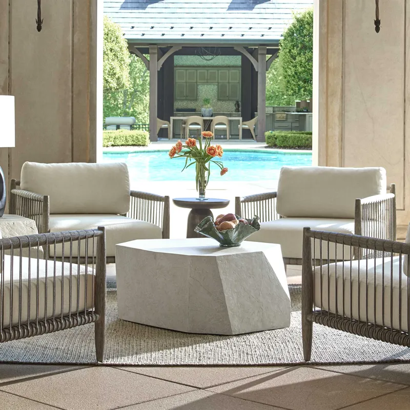 Parra Limestone Outdoor Coffee Table