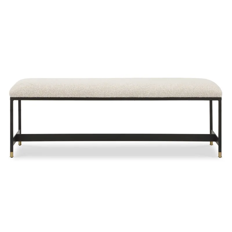 Halston Upholstered White Bench