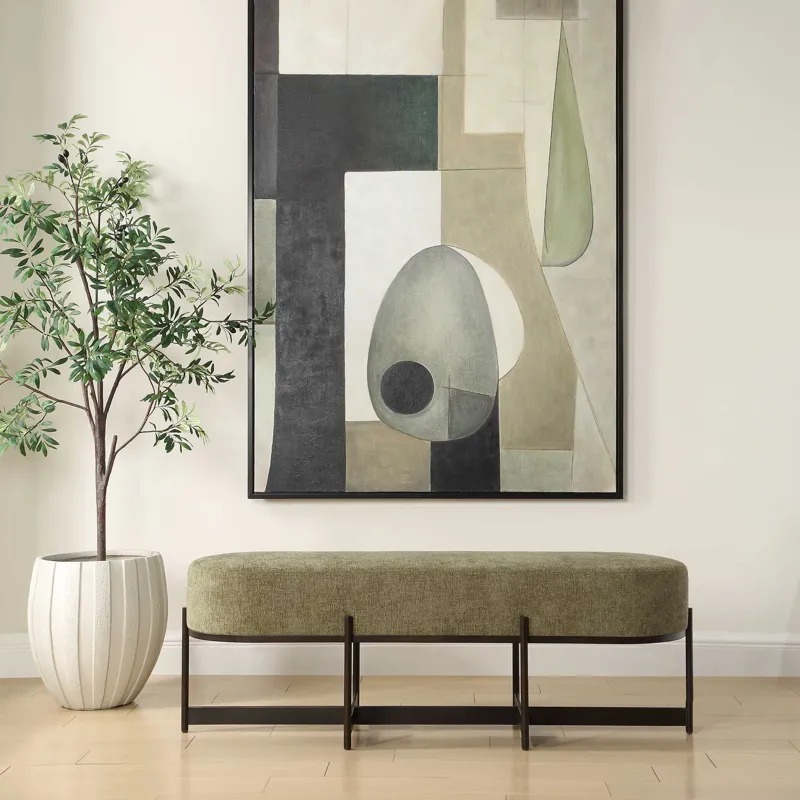 Merino Moss Fabric Bench