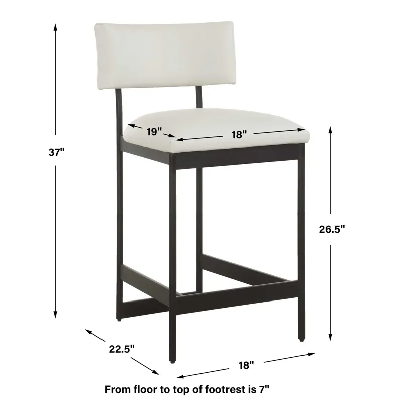 Apsley Black Counter Stool