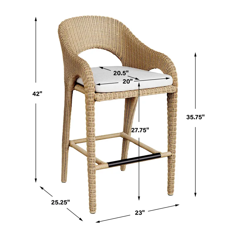 Kavali Outdoor Wicker Barstool