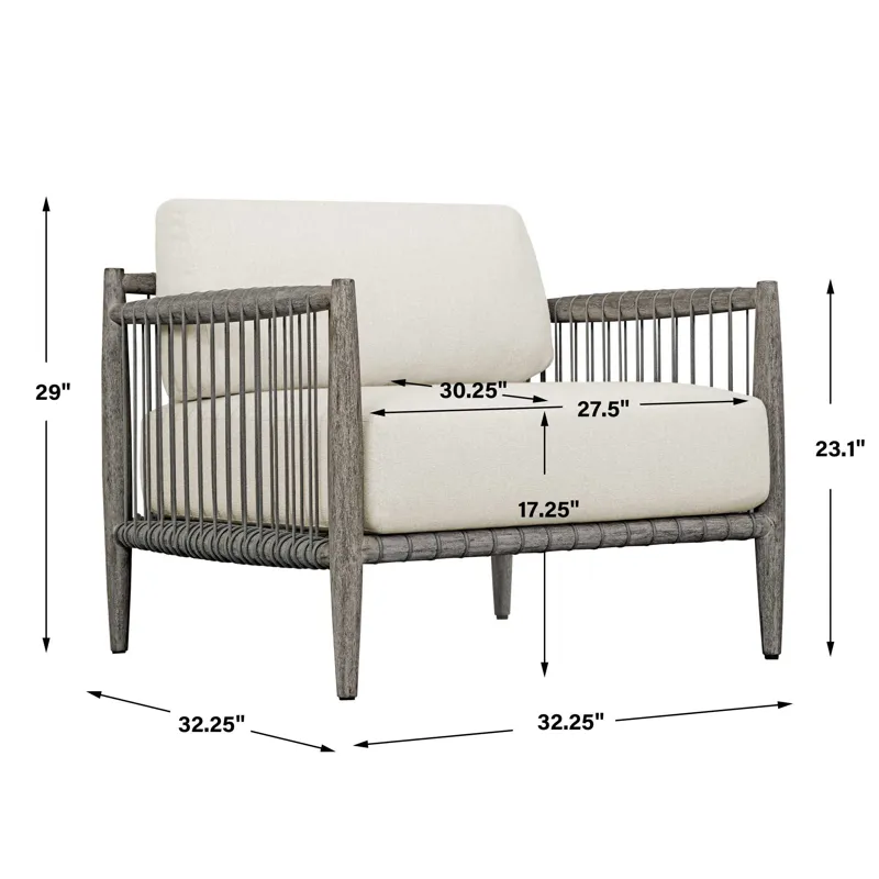 Borneo White Outdoor Lounge Chair