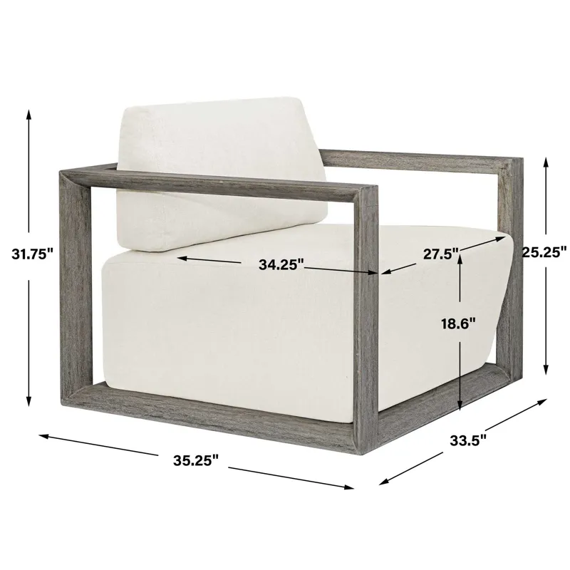 Remsen Outdoor Gray Lounge Chair