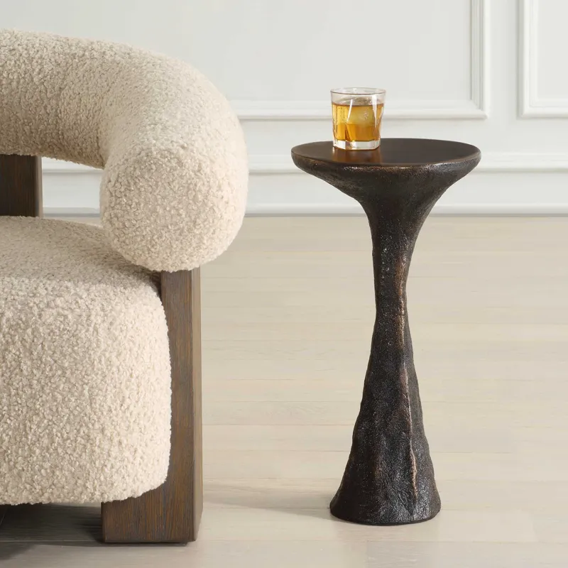 Milan Outdoor Dark Bronze Drink Table